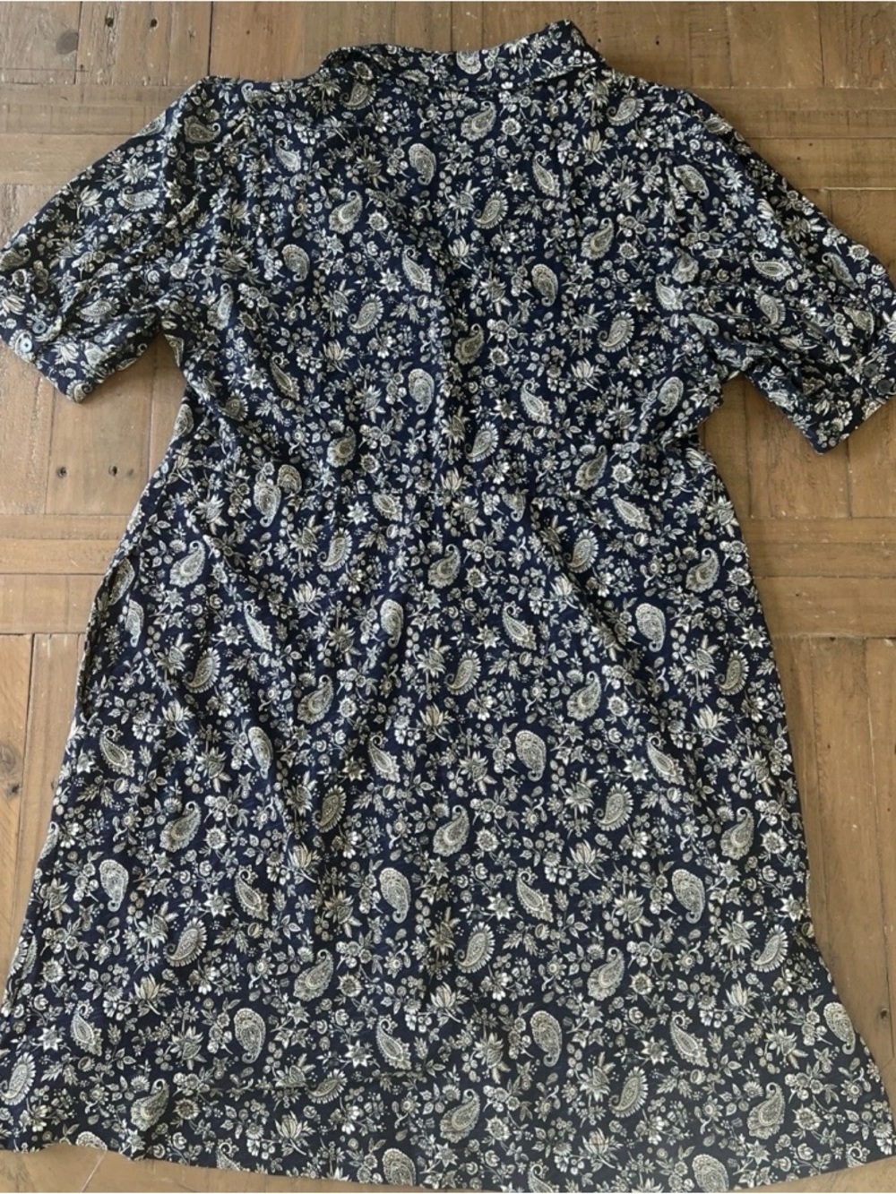 Boden Effie Dress Women’s 14 Blue Paisley Floral Collared Preppy Mini Casual - Picture 9 of 12